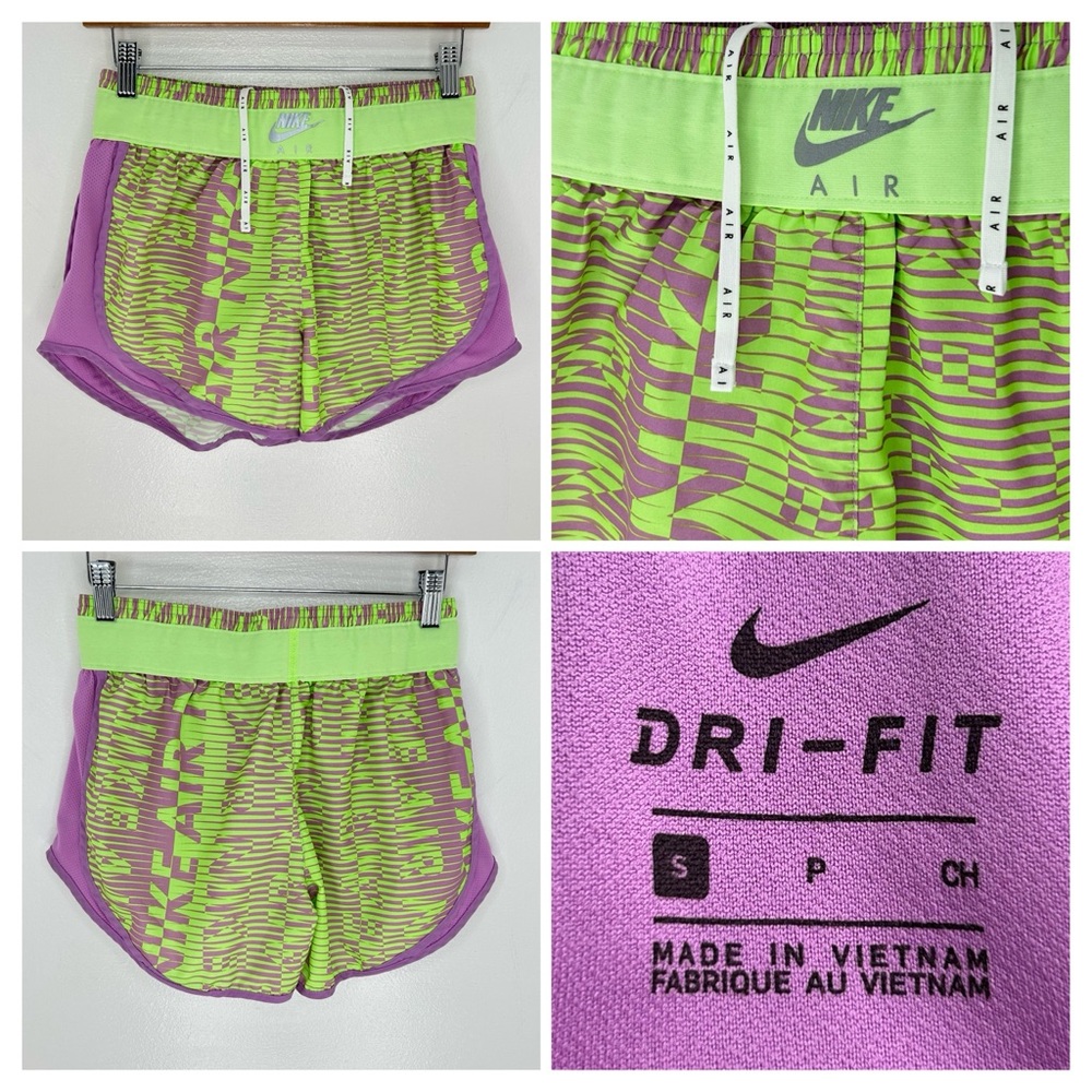 Nike Air Tempo Lime Glow Running Shorts Size Small Gym Active Athleisure 26x3